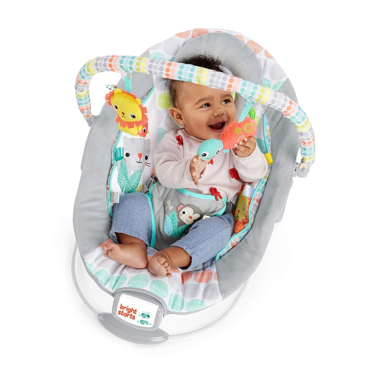 טרמפולינה מחבקת עד 9 קג דגם Comfortable Soothing Vibration Baby Bouncer Whimsical Wild