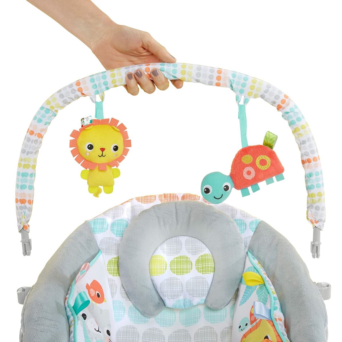 טרמפולינה מחבקת עד 9 קג דגם Comfortable Soothing Vibration Baby Bouncer Whimsical Wild