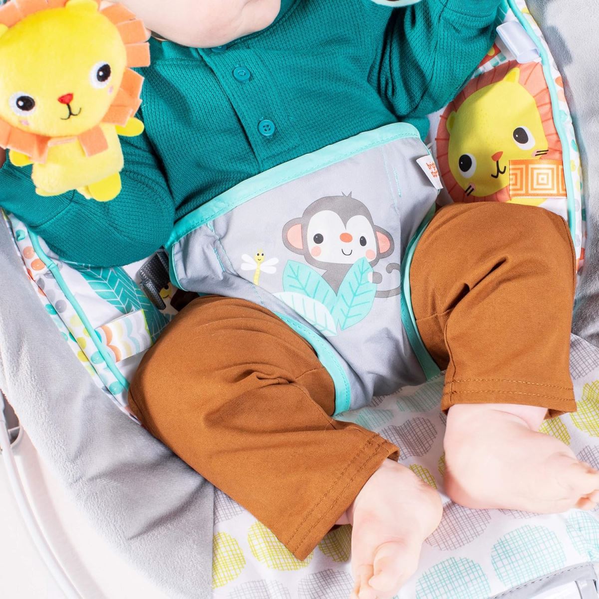 טרמפולינה מחבקת עד 9 קג דגם Comfortable Soothing Vibration Baby Bouncer Whimsical Wild