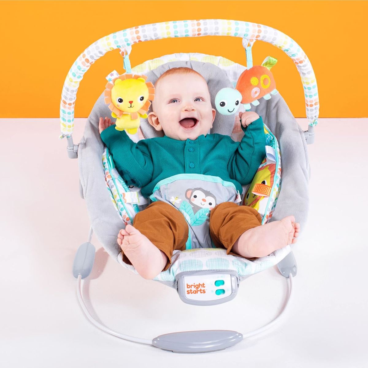 טרמפולינה מחבקת עד 9 קג דגם Comfortable Soothing Vibration Baby Bouncer Whimsical Wild