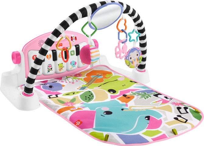 משטח פעילות מוסיקלי כולל פסנתר דגם Glow And Grow Kick & Play Piano Gym Baby Playmat With Musical Learning Toy