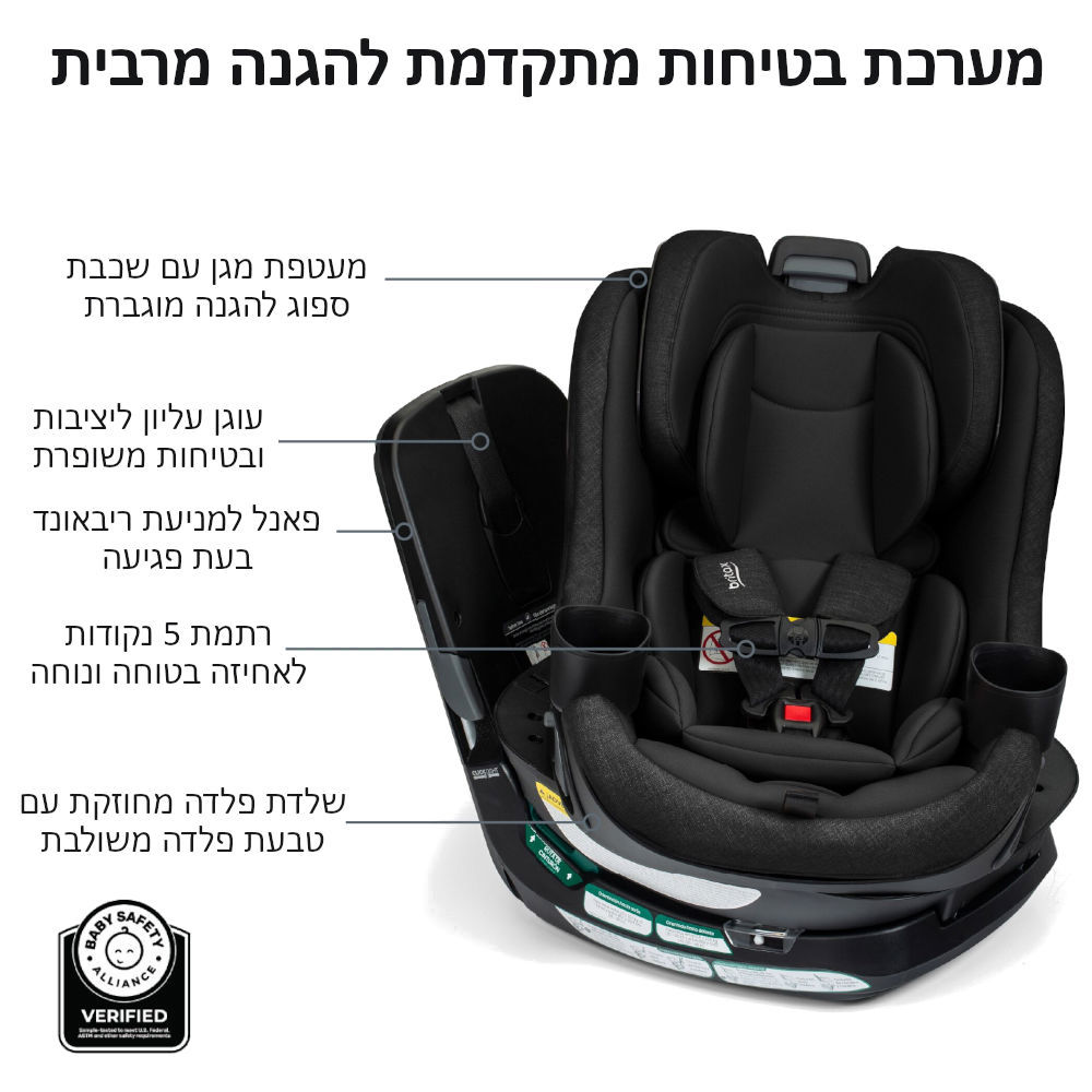 מושב בטיחות צר מסתובב דגם Galaxy360 Slim