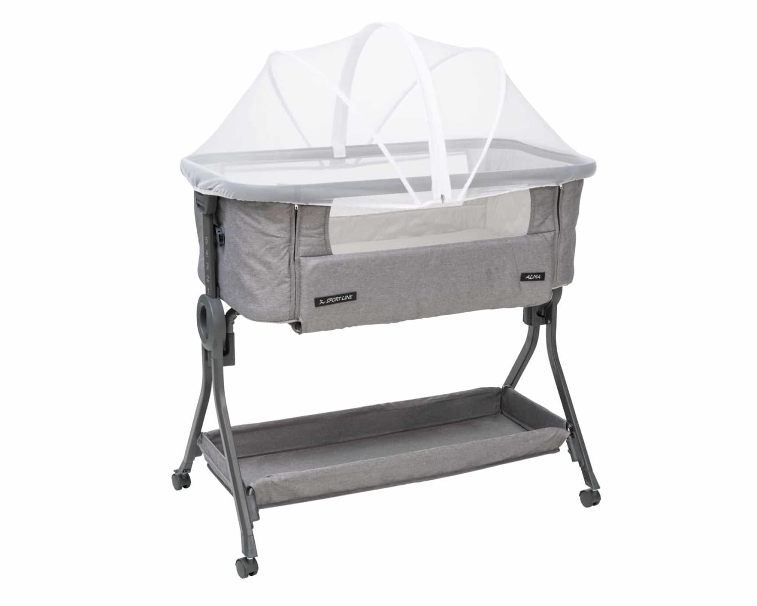 עריסה נצמדת למיטה במהדורה אפורה דגם Alma Grey