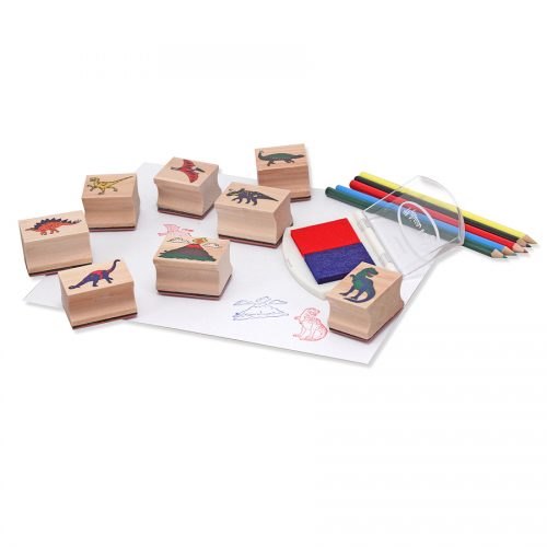 ערכת חותמות עץ דינוזאורים דגם Dinosaur Stamp Set