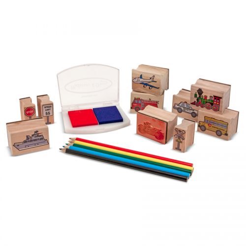 ערכת חותמות עץ כלי תחבורה דגם Vehicle Stamp Set