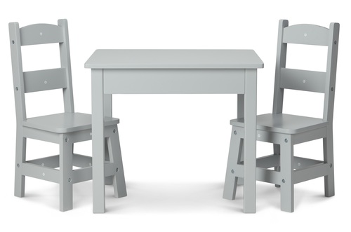 שולחן ו 2 כיסאות מעץ לאירוח ומשחק דגם Wooden Table & Chairs