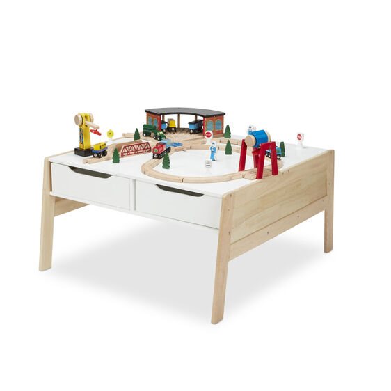 שולחן אומנות ופעילות לציור דגם Wooden Art & Activity Table with Bins