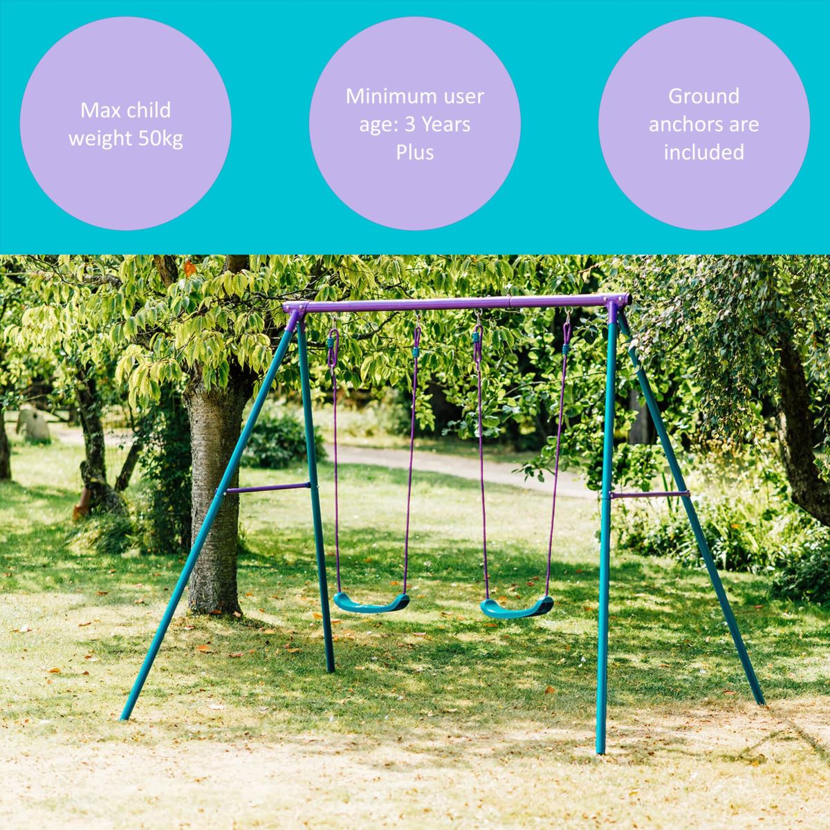 נדנדת חצר זוגית כולל 2 נדנדות דגם Sedna Double Swing Set