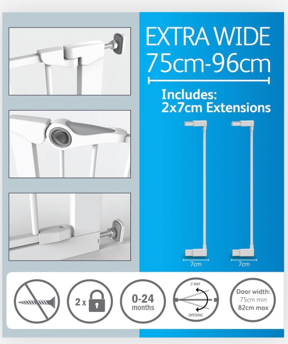 שער לחץ בטיחותי לפתחים 75-96  סמ דגם Easy Fit Exrta Wide