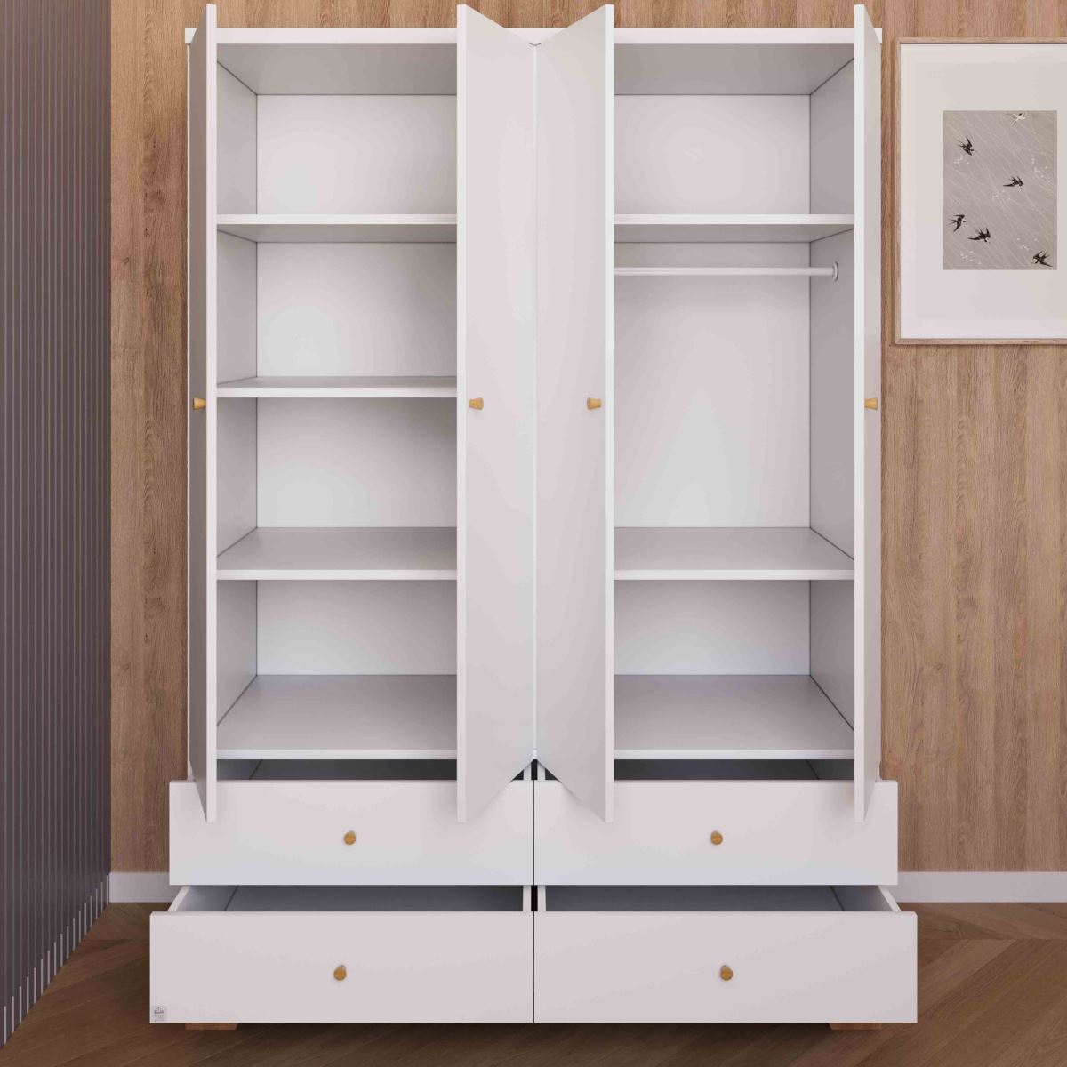 ארון לחדר 4 דלתות רוחב 140 דגם נגב